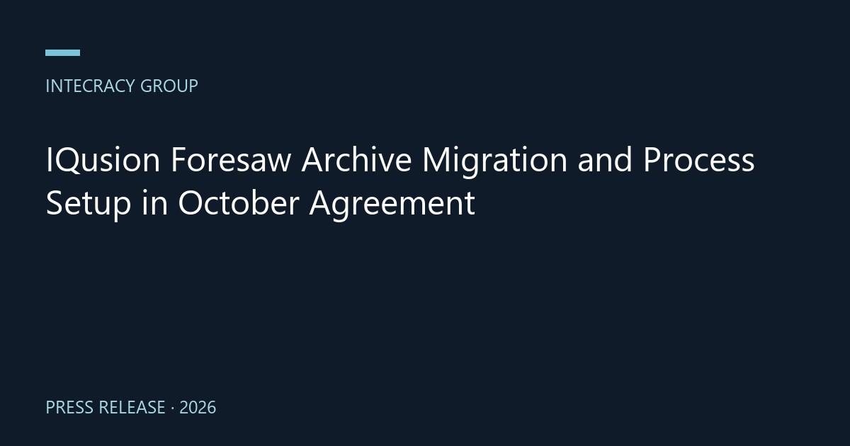 IQusion Foresaw Archive Migration and Process Setup in October Agreement
